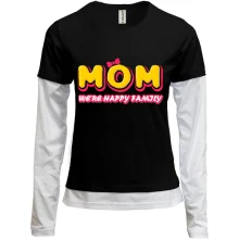 Женский лонгслив Комби Mom we`re happy family